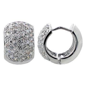 2.00 CT Pave Set 7-Row Diamond Huggies in 14k White/Yellow Gold